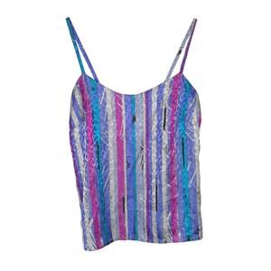 Atelier of Houston VINTAGE Stripe Leopard Scoop Neck Camisole Top Womens SZ 8